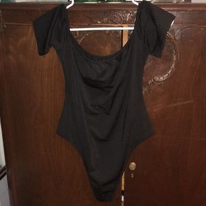 Black off the shoulder one piece top